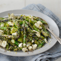 Grilled Asparagus Salad With Lemon &amp; Feta
