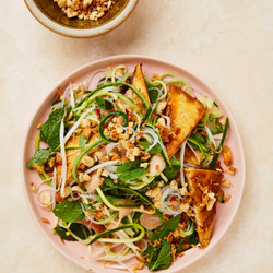 Tamarind Tofu With Noodles, Herbs And Pickles
