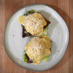 Chicken Caesar Salad Eggs Benedict