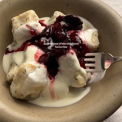 Lazy Vareniks With Cherry Compote