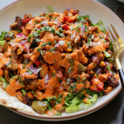 Smoky Cajun Veggies &amp; Smashed White Beans