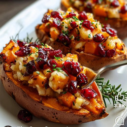 Cranberry Apple Twice-baked Sweet Potatoes