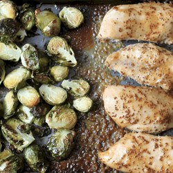 Healthy Baked Honey Mustard Chicken Breast With Brussel Sprouts