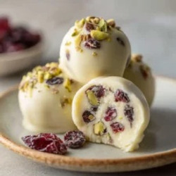 White Chocolate Cranberry Pistachio Truffles