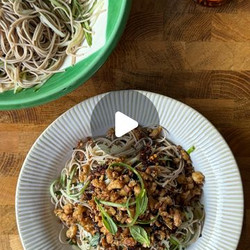 Fresh Soba And Cucumber Salad With Tofu Crumbles