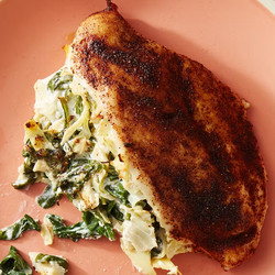 Air Fryer Spinach And Artichoke Stuffed Chicken Breast