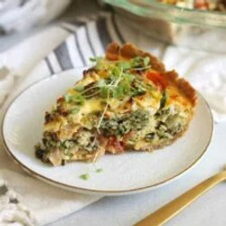 Veggie Mediterranean Quiche (with Goat Cheese!)