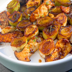 Seared Leeks And Mushrooms With Miso Butter &amp; Lemon