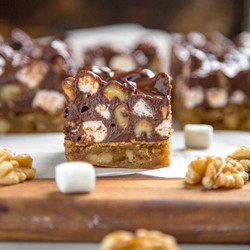 Blonde Brownies With Rocky Road Topping