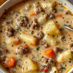 Creamy Potato &amp; Hamburger Soup