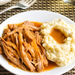 Slow Cooker Pork Tenderloin Roast w/ Mushroom Apple Soy Gravy