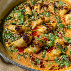 Viral One-pan Baked Dumplings