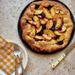 Peach, Blackberry, Ricotta And Thyme Galette