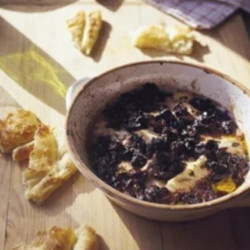 Baked Ricotta With Grapes, Olives And Oregano