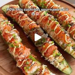 Cucumber Smoked Salmon Sushi Boats