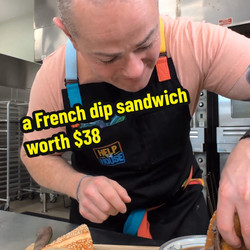 Homemade French Dip Sandwich With Flat Iron Steak