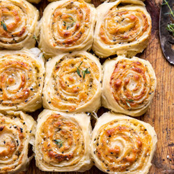 Herby Everything Cheddar Swirl Buns.