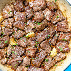 Crushed Garlic Butter Steak Bites