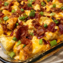 Cheesy Chicken Bacon Ranch Potato Bake