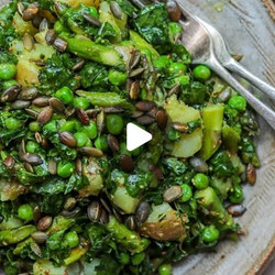 New Potatoes, Asparagus &amp; Kale Salad