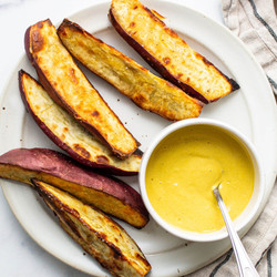 Simple Roasted Japanese Sweet Potato Wedges