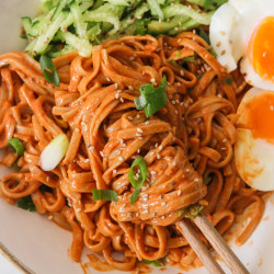 20 Minute Spicy Peanut Butter Noodles Recipe