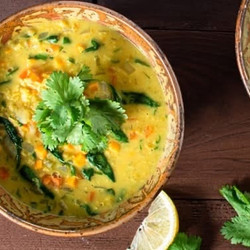 Creamy Vegetable Soup With Curry And Lentils