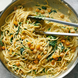NYTimes: Creamy Chickpea Pasta With Spinach and Rosemary