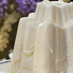 Dairy Cream With A Compote Of Blueberries In Marsala