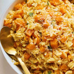 One Pot Brown Butter Orzo With Butternut Squash