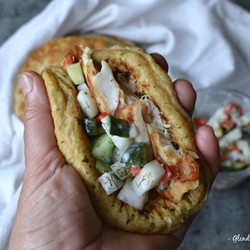 Sourdough Naan Bread With Garlic And Cilantro, Thm E