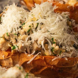Loaded Sweet Potatoes With Creamy Mushroom Chicken