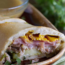 Shortcut Cuban Sandwiches With Green Chile Au Jus