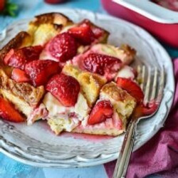 Overnight Strawberry Cheesecake French Toast Casserole