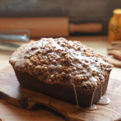 Pumpkin Bread With Spiced Streusel Topping And Glaze