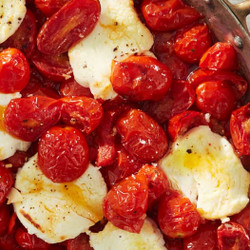 Baked Tomato, Pepper, And Goat Cheese With Crisped Toasts