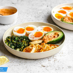 Halloumi, Egg &amp; Avocado Abundance Bowls | Ketodiet Blog
