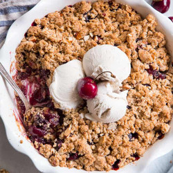 Cherry Crisp {paleo, Vegan, Gf}