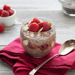 Cocoa-chia Pudding With Raspberries