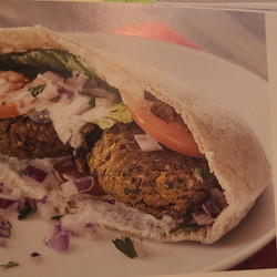Baked Quinoa Falafel Pita with Tzatziki