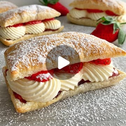Strawberries &amp; Cream Pastry Puffs