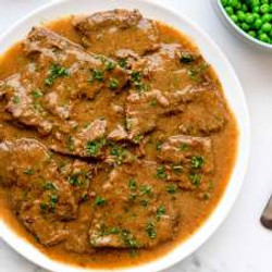 Thin Sliced Beef Round Steak With Sauce