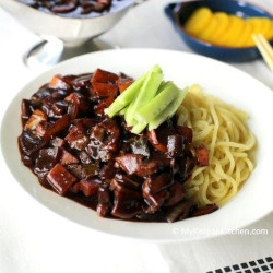Korean Black Bean Sauce Noodles (jajangmyeon)