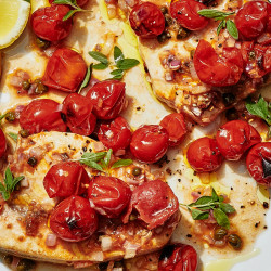 Swordfish Steaks With Cherry Tomatoes And Capers