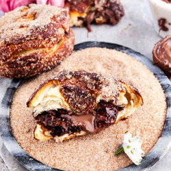 Nutella Stuffed Biscuit Doughnuts