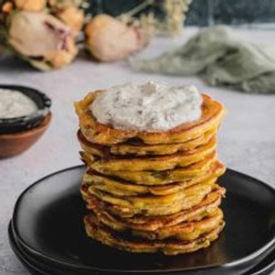Savory Chickpea Pancakes With Labneh Sauce