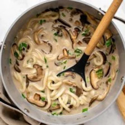 Creamy Mushroom Udon Noodle Soup