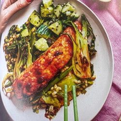 Gochujang Salmon With Cucumber Salad