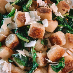Garlicky Lemon Gnocchi With Baby Kale