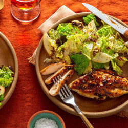 Honey-balsamic Glazed Chicken With Warm Cabbage–apple Salad